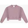 Tenly Cotton Fleece Reverse Insert Sweater, Purple - Sweatshirts - 1 - thumbnail