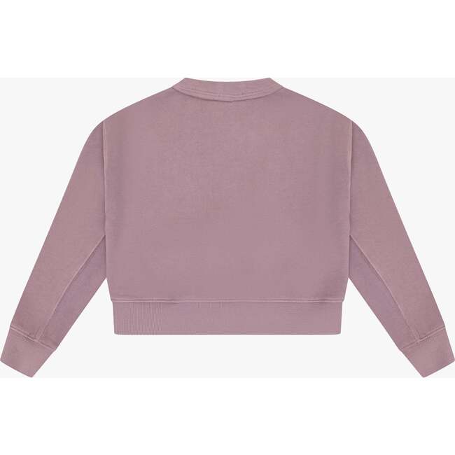 Tenly Cotton Fleece Reverse Insert Sweater, Purple