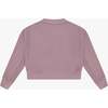 Tenly Cotton Fleece Reverse Insert Sweater, Purple - Sweatshirts - 2