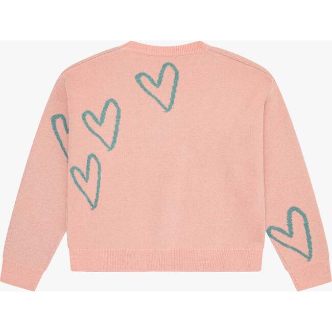 Tenly Boxy Hearts Sweater, Pink