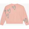 Tenly Boxy Hearts Sweater, Pink - Sweaters - 2 - thumbnail