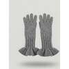 The Ruffle Cashmere Gloves, Heather Grey - Gloves - 1 - thumbnail