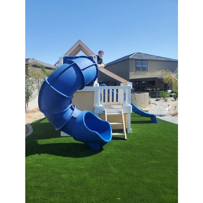 Premium Turbo Tube Slide for 5' Deck Height - Blue - Outdoor Games - 3