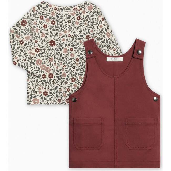 Organic 2 Piece Girls Winter Jumper Outfit Set Cranberry