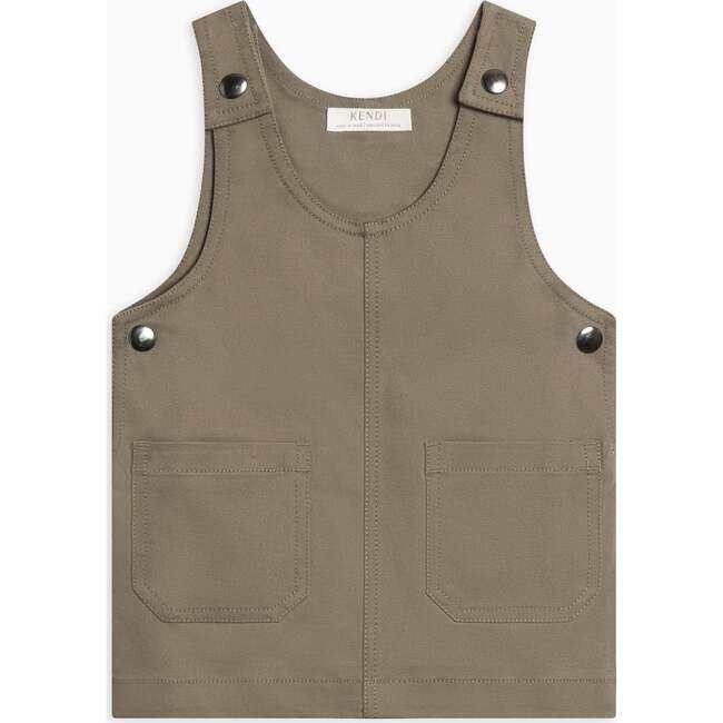 Alma Twill Jumper Dress Olive