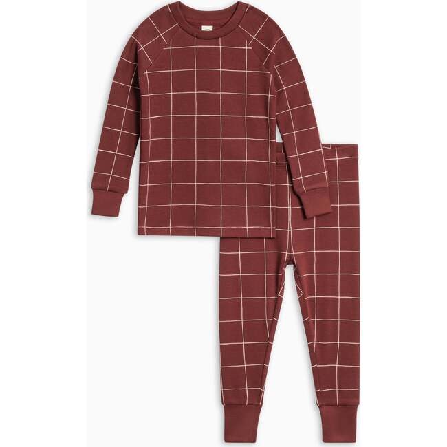 2 Piece Long Sleeve Jammie Set Basket / Cranberry