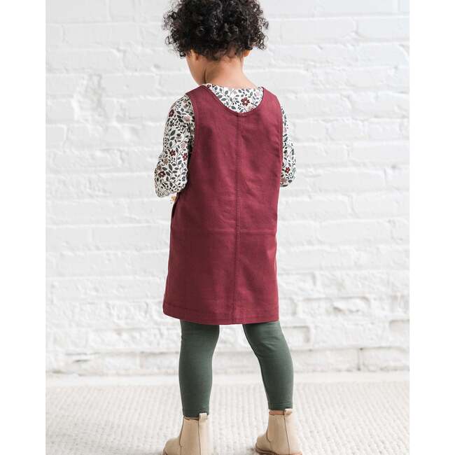 Alma Twill Jumper Dress Cranberry