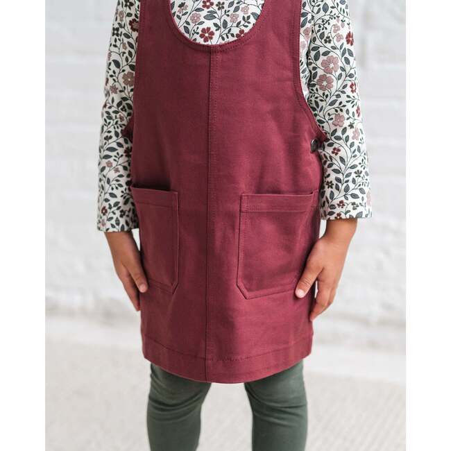 Alma Twill Jumper Dress Cranberry - Dresses - 3