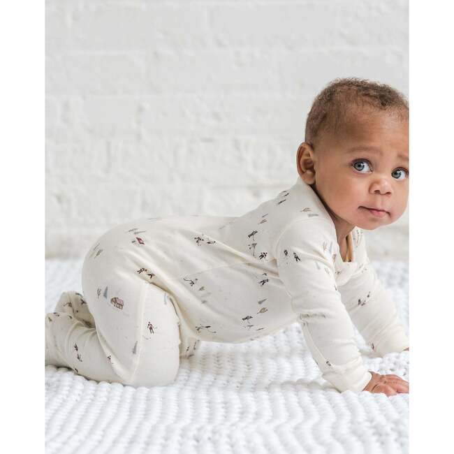 Peyton Zipper Sleeper Starlight / Pine - Footie Pajamas - 4