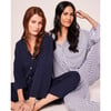 Olivia Wide Leg Pajama Set, Navy - Pajamas - 3 - thumbnail