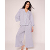 Olivia Wide Leg Pajama Set, Navy French Ticking - Pajamas - 2 - thumbnail