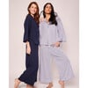 Olivia Wide Leg Pajama Set, Navy - Pajamas - 6 - thumbnail