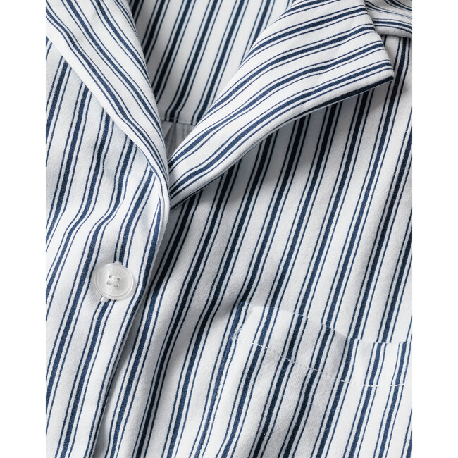 Olivia Wide Leg Pajama Set, Navy French Ticking - Pajamas - 6