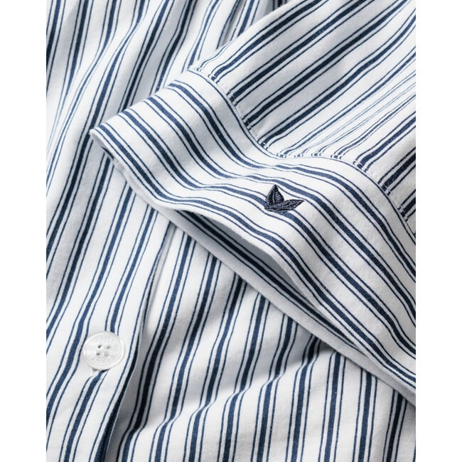 Olivia Wide Leg Pajama Set, Navy French Ticking - Pajamas - 7