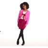 Big Kids Cardigan Sweater W/Bow, Pink Eyelash - Mixed Apparel Set - 6 - thumbnail