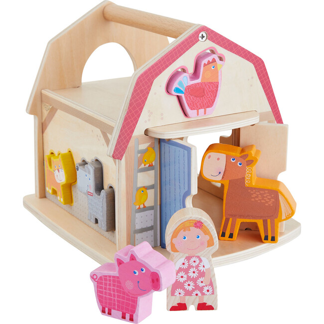 Farmhouse Sorting Box Wooden Shape Sorter Toy