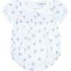 Blue Heart Print Smocked Bubble - Rompers - 1 - thumbnail