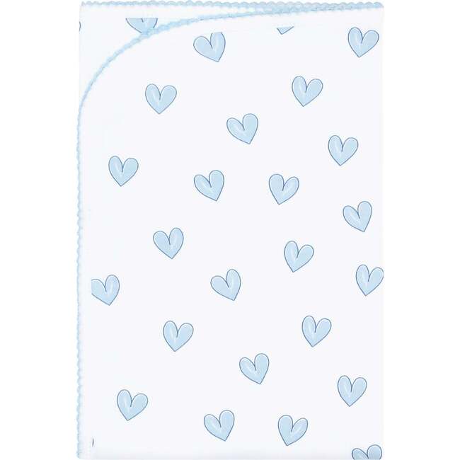 Blue Heart Print Blanket