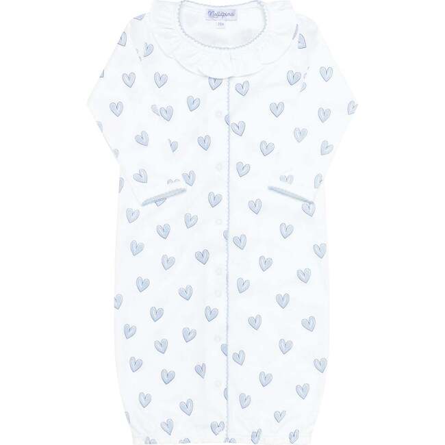 Blue Heart Print Converter Gown