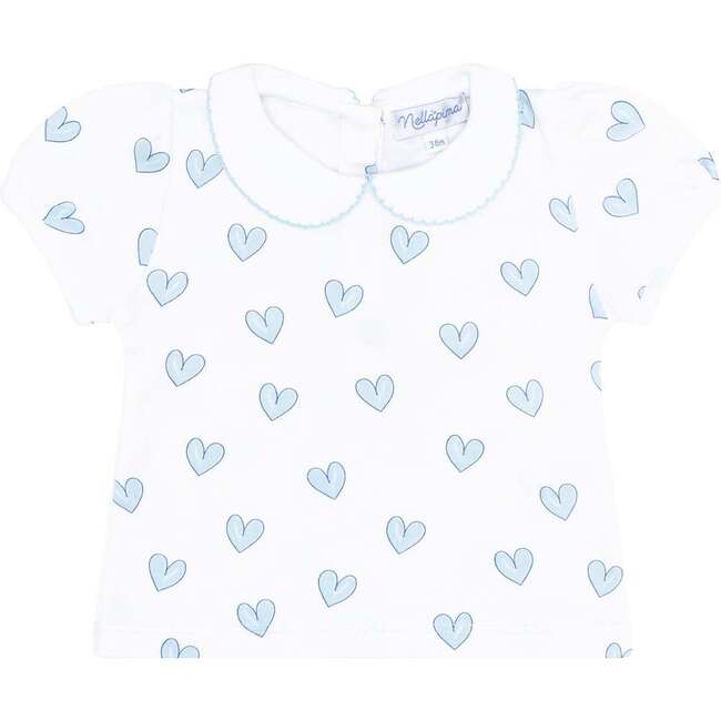 Blue Heart Print Diaper Cover Set