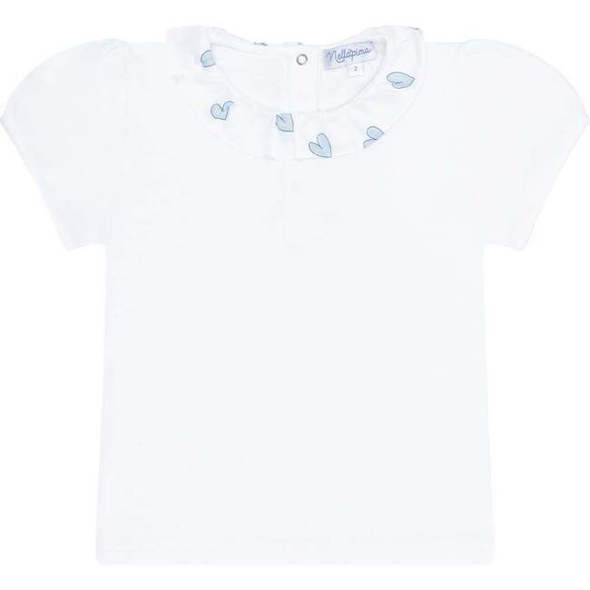 Blue Heart Print Tee - T-Shirts - 4