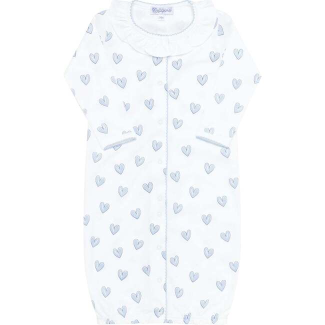 Blue Heart Print Converter Gown - Nightgowns - 4