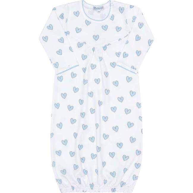 Blue Heart Print Gown - Nightgowns - 4