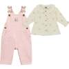 Sweet Hearts Blouse and Overalls Outfit Pink - Mixed Apparel Set - 1 - thumbnail