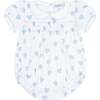 Blue Heart Print Smocked Bubble - Rompers - 4 - thumbnail