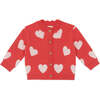 Mina Heart Baby Cardigan, Rose Faroe Pink - Cardigans - 1 - thumbnail