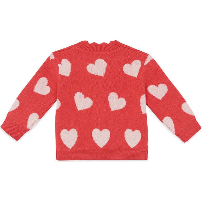Mina Heart Baby Cardigan, Rose Faroe Pink
