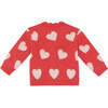 Mina Heart Baby Cardigan, Rose Faroe Pink - Cardigans - 2 - thumbnail