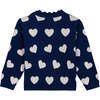 Mila Heart Sweater, Bleu Brut Blue - Sweaters - 2