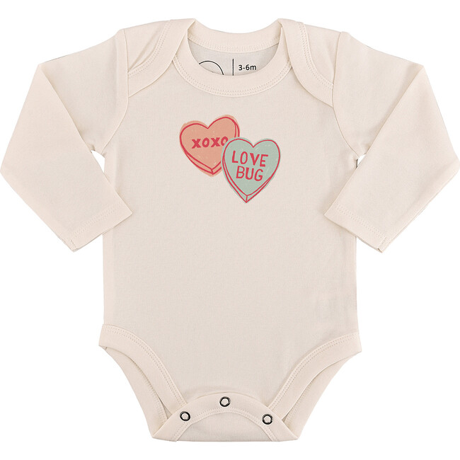 Long Sleeve Graphic Bodysuit, Candy Hearts