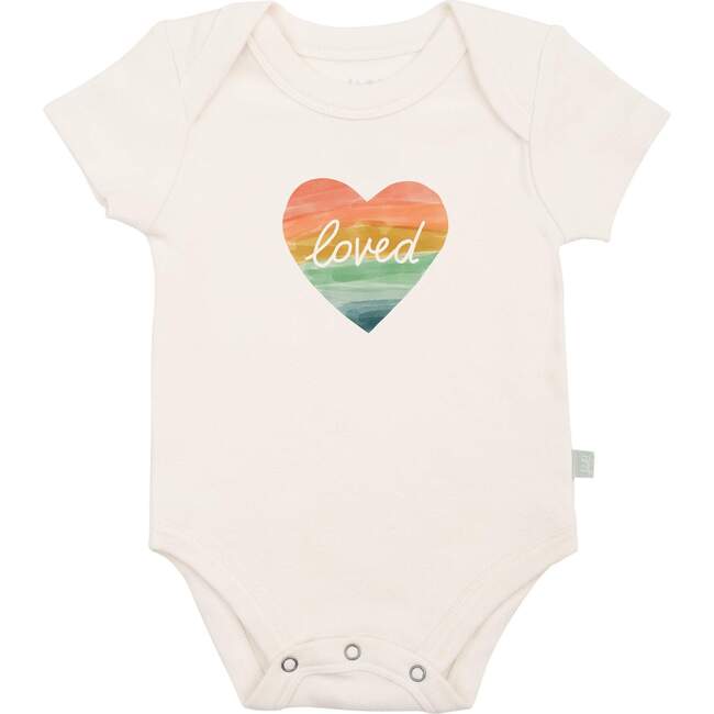 Graphic Bodysuit, Loved Rainbow Heart
