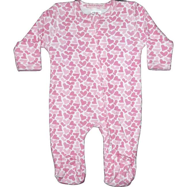 Baby Two-Way Zipper Footie, Hearts