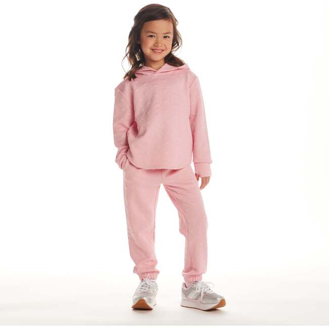Kids Embossed Lounge Set, Pink Hearts