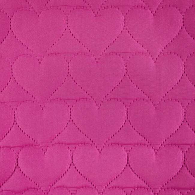 Kids Hooded Quilted Jacket, Pink Hearts - Jackets - 3