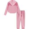 Kids Embossed Lounge Set, Pink Hearts - Mixed Apparel Set - 4 - thumbnail