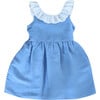 Blue Linen Lace Collar Dress - Dresses - 1 - thumbnail