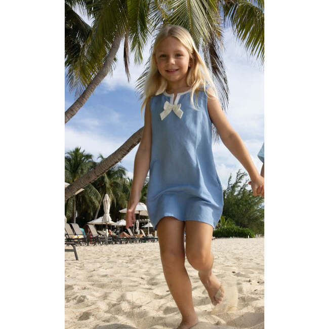 Blue Linen Shift Dress