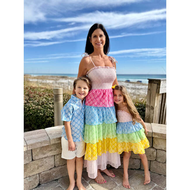 Blue Block Print Shirt in Short Sleeves - Button Downs - 4