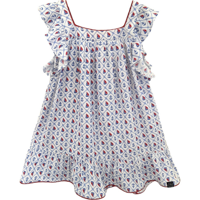 Flutter Sleeve Dress, Anchors Aweigh