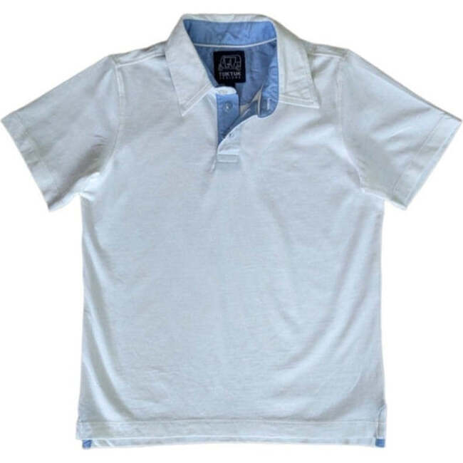 White Polo with Chambray Trim