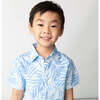Tropical Palms Blue Short Sleeve Shirt - Shirts - 2 - thumbnail