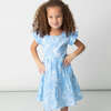 Tropical Palms Blue Summer Tier Dress - Dresses - 2 - thumbnail