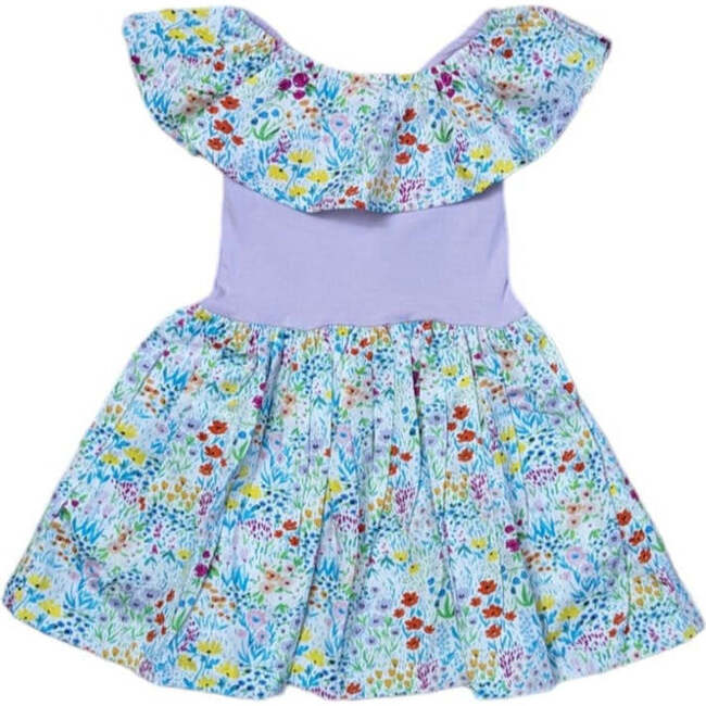 Spring Flowers Mixed Fabric Dress