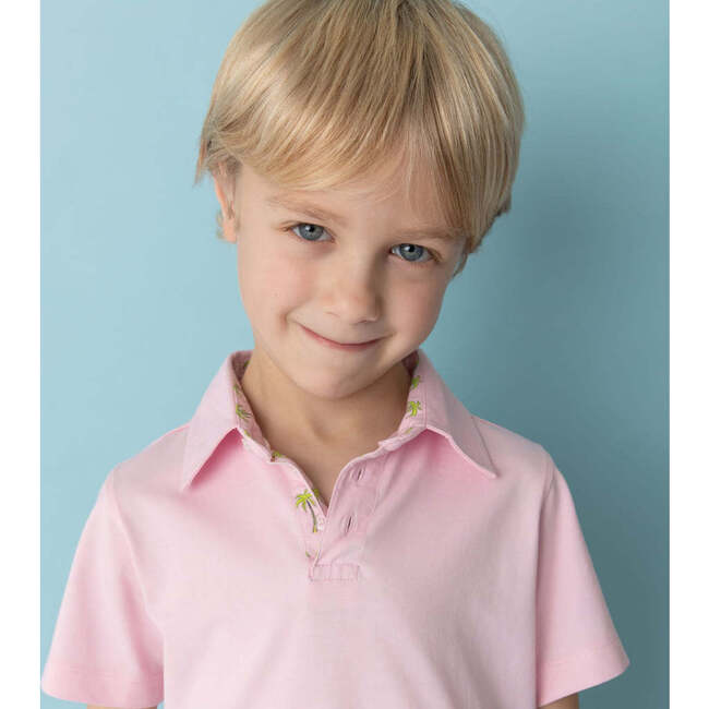 Pink Palms Polo Short Sleeves