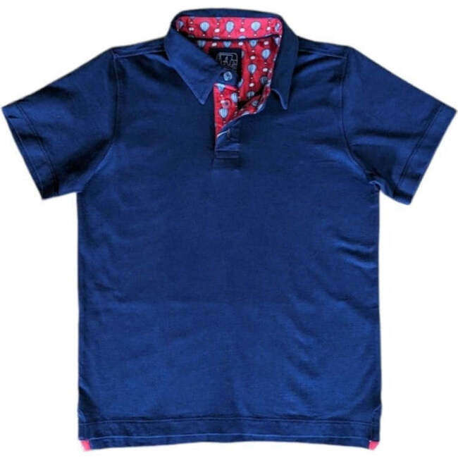Navy Polo with Hot Air Balloon Trim