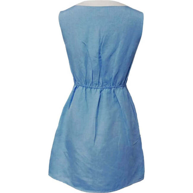 Women's Shift Dress in Blue Linen